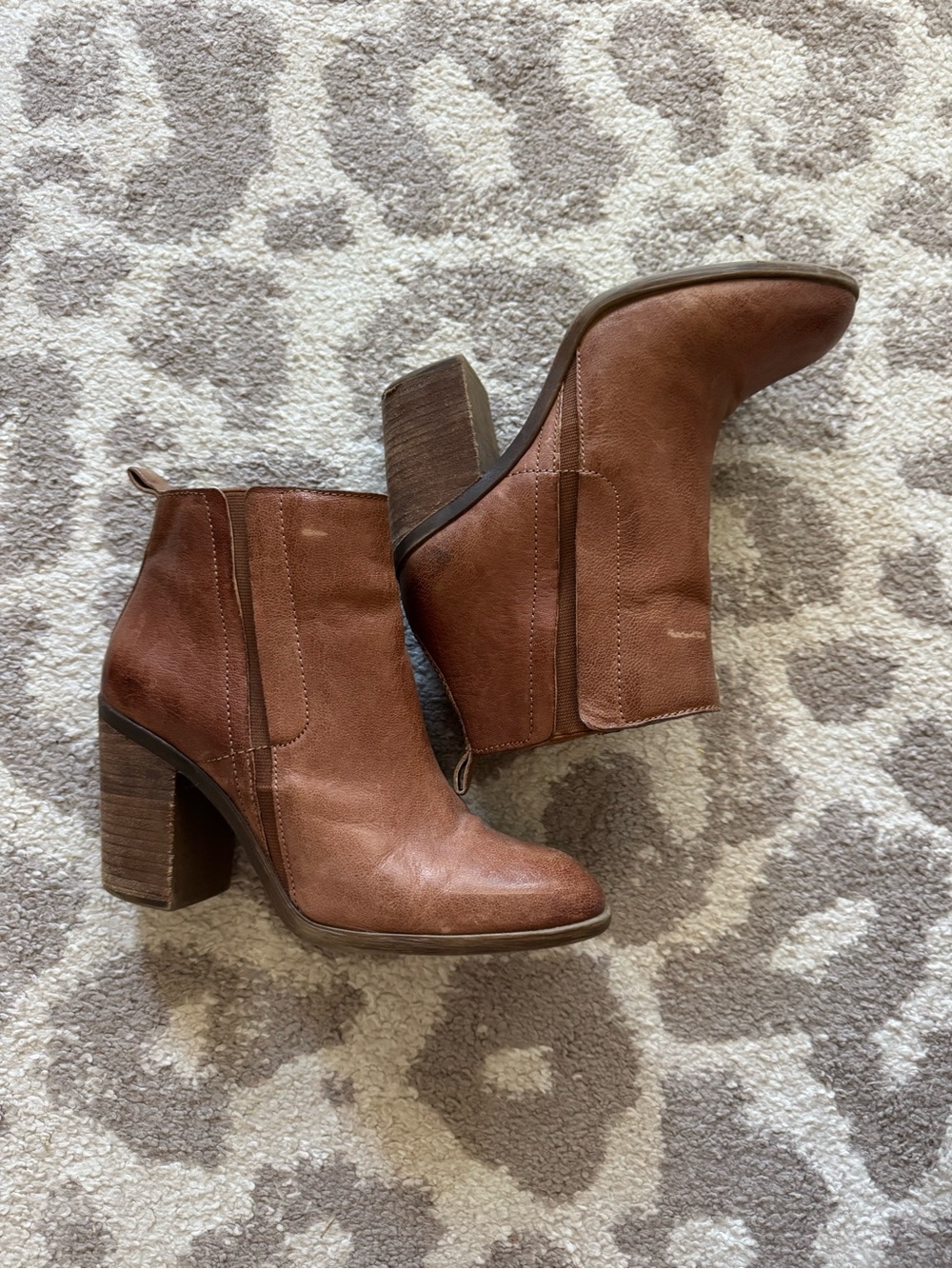Women's Brown Leather Lucky Brand Booties